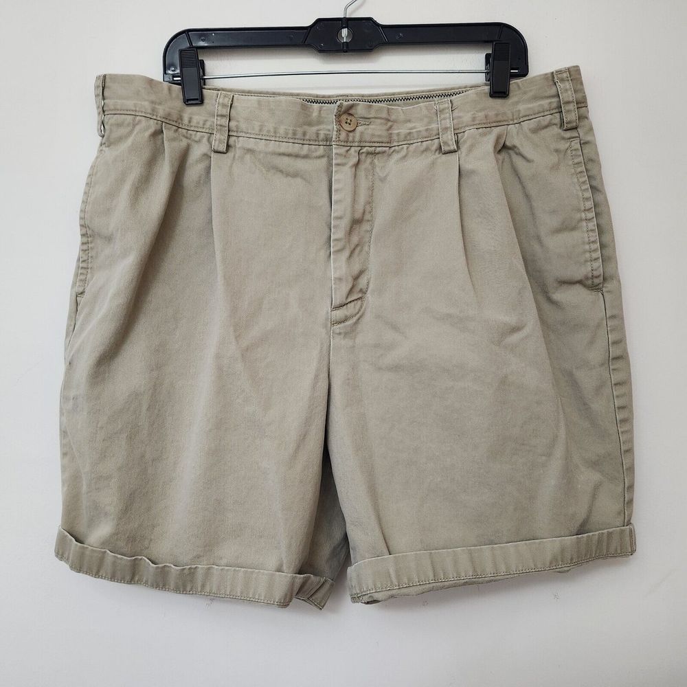 NAUTICA Men's Beige Khaki Chino Shorts Canvas Pants Size 38W